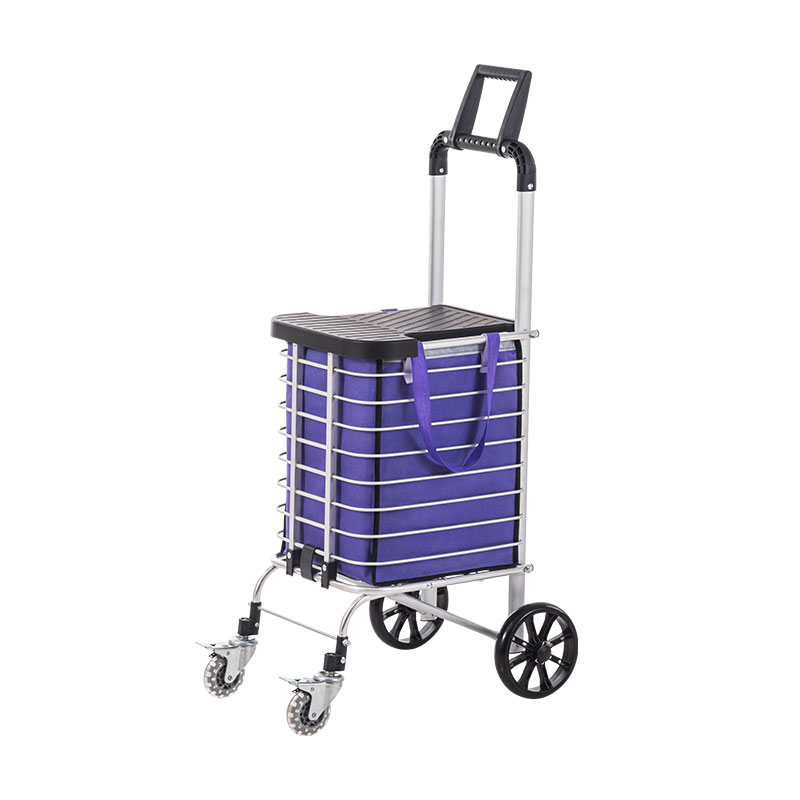 4 wheel Folding Aluminum Alloy Shopping Trolley Cart nga adunay Bag